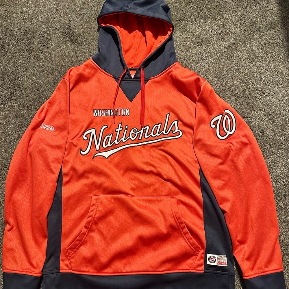 Red/Black/White Stitches Washington Nationals Hoodie